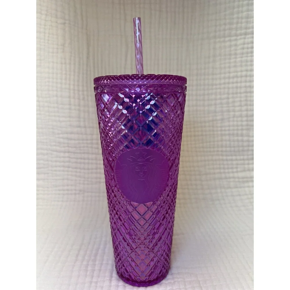 Starbucks Cold Cup Tumbler Venti 24oz Studded Reusable Jeweled Pink Taffy